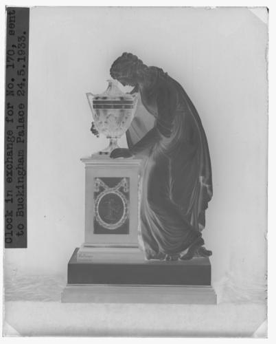 Glass plate negative of a clock Glass plate negative of a clock