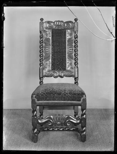 Glass plate negative of a chair Glass plate negative of a chair