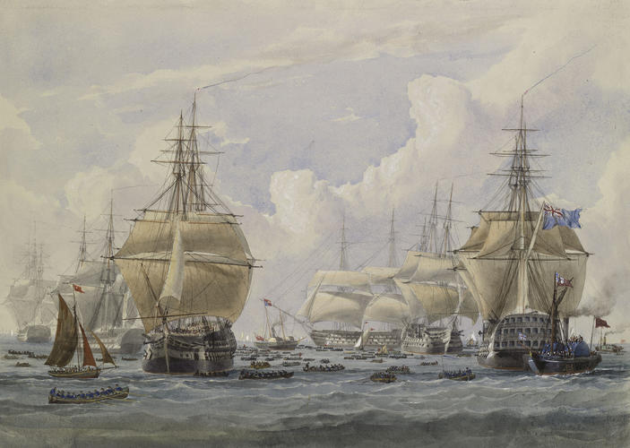 The Experimental Squadron inspected by the Queen at Spithead, 21 June 1845 The Experimental Squadron inspected by the Queen at Spithead, 21 June 1845