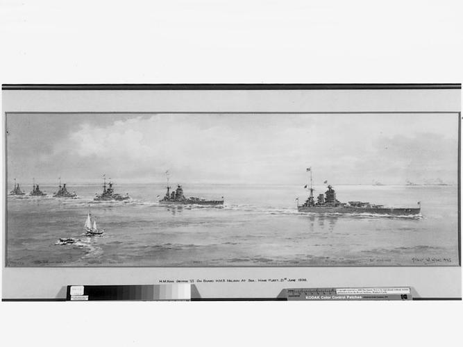 HM King George VI on HMS Nelson at sea, Home Fleet HM King George VI on HMS Nelson at sea, Home Fleet