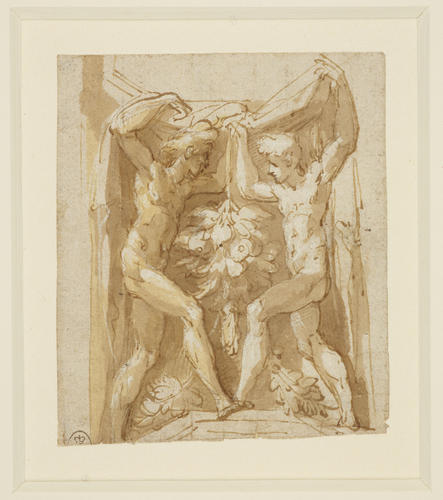 A study of figures in an architectural setting