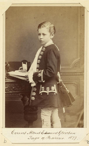 Count Albert Edward Gleichen, Page of Honour. 1877. [Royal Household Portraits. Volume 55. ]