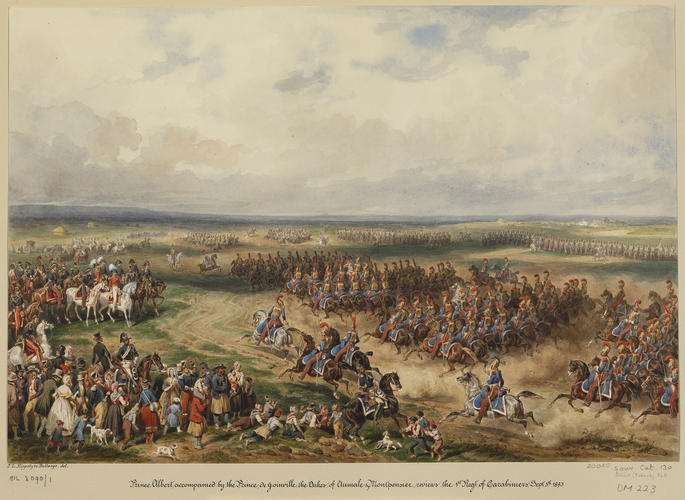 Royal visit to Louis-Philippe: review of the 1st Regiment of Carabiniers, 5 September 1843