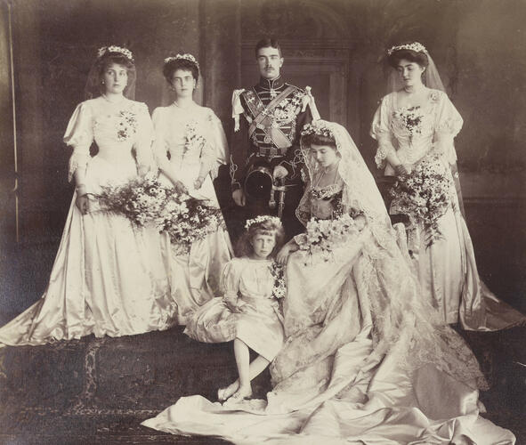 Wedding portrait of Crown Prince Gustaf of Sweden and the Princess Margaret of Connaught, June 1905 Wedding portrait of Crown Prince Gustaf of Sweden and the Princess Margaret of Connaught, June 1905