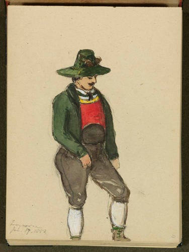 Master: SKETCHES FROM NATURE V. R. 1851 TO 1855
Item: Man in Tyrolese costume