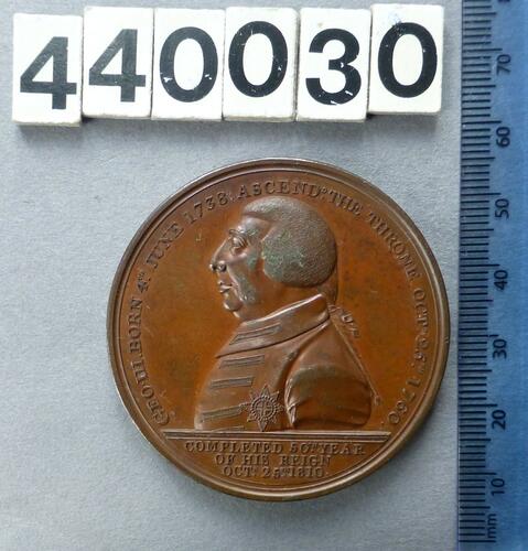 Medal commemorating the Golden Jubilee of the reign of King George III, 1810 Medal commemorating the Golden Jubilee of the reign of King George III, 1810