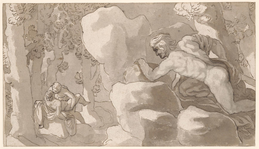 Polyphemus discovering Acis and Galatea