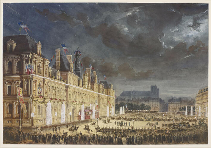 Illuminations at the Hôtel de Ville, 23 August 1855