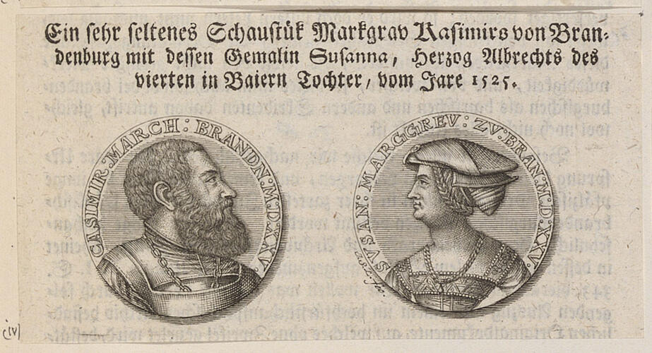 [A medal of Casimir, Margrave of Brandenburg-Bayreuth and Susanna of Bavaria]