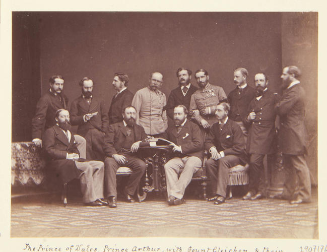 The Prince of Wales, Prince Arthur with Count Gleichen and their Attendant Gentlemen at Vienna, 1873 [Photographic Portraits Vol. 4/62 1861-1876]