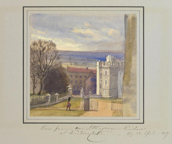 Master: Queen Victoria and Prince Albert's Album Vol. I.
Item: View from our Sitting room window at Windsor Castle
