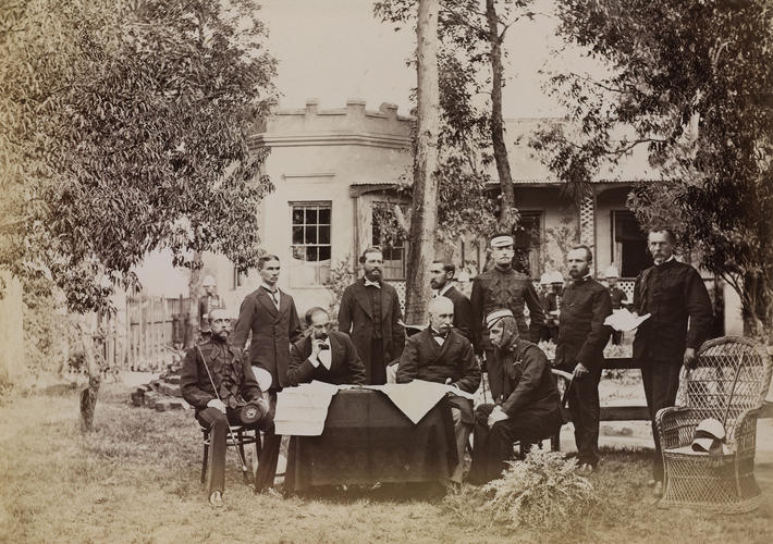 British officials in the gardens of Government House, Pretoria