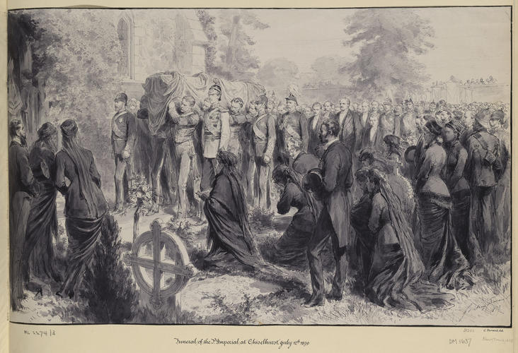 Arrival of the funeral procession of the Prince Imperial at Chislehurst, 12 July 1879