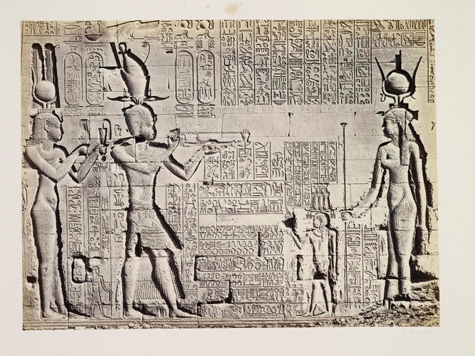 Denderah - Sculptures with Cleopatra and her son Nero-Caesar