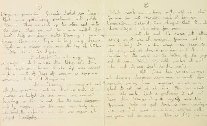 The Coronation 12th May; 1937 : to mummy and papa in memory of their coronation from Lilibet by herself The Coronation 12th May; 1937 : to mummy and papa in memory of their coronation from Lilibet by herself
