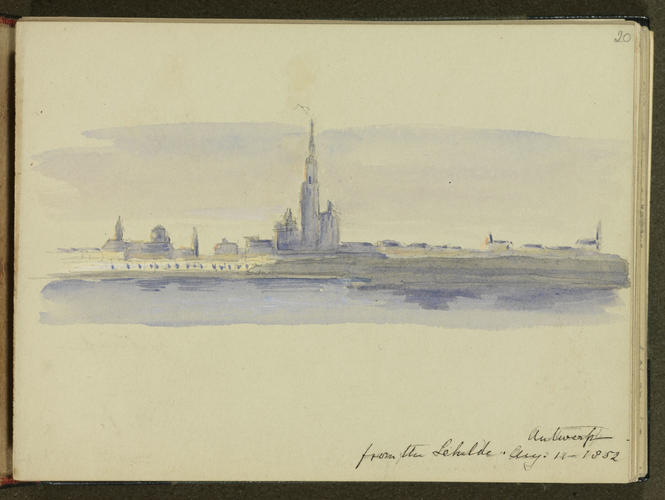 Master: SKETCHES FROM NATURE V. R. 1851 TO 1855
Item: Antwerp from the Schelde