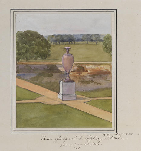 Master: Queen Victoria's Sketchbook 1848-1854
Item: Vase of Swedish [Porphyry] at Osborne