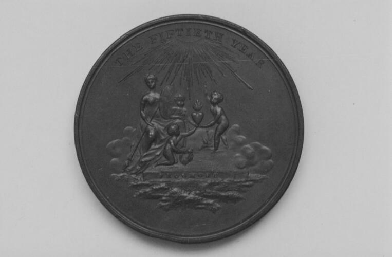 Medal commemorating the Golden Jubilee of the reign of King George III, 1810 Medal commemorating the Golden Jubilee of the reign of King George III, 1810
