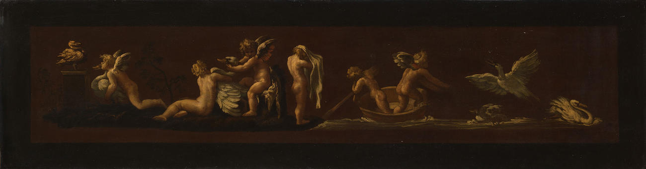 Cupids with Swans
