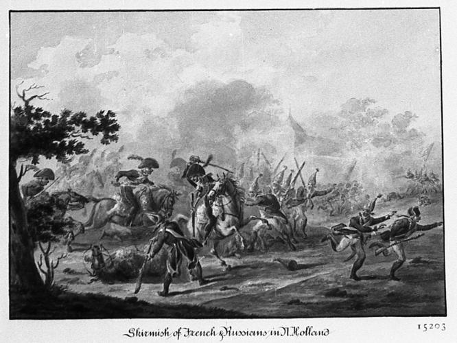 Action between the British and the French or the Russians and the French in North Holland, 1799 Action between the British and the French or the Russians and the French in North Holland, 1799
