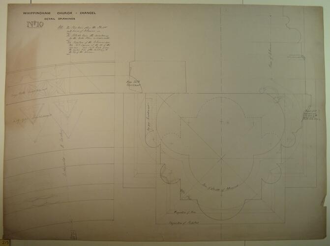 St Mildred's church, Whippingham: chancel detail drawing no. 10 St Mildred's church, Whippingham: chancel detail drawing no. 10