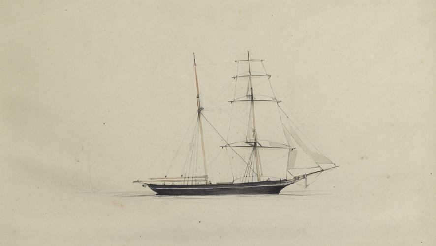 Brigantine, sloop-rigged