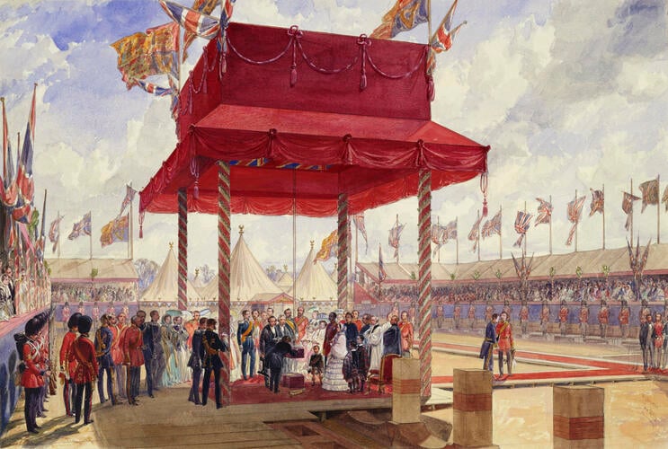 The Queen laying the foundation stone of Wellington College, 2 June 1856