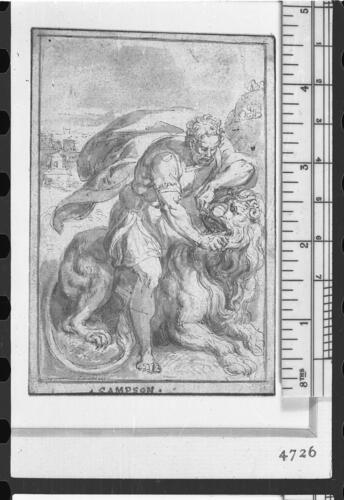 Samson slaying the lion