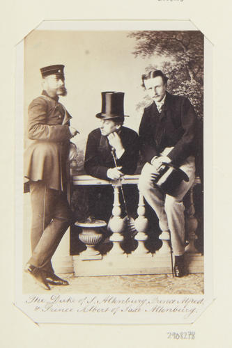 The Duke of Saxe-Altenburg, Prince Alfred, and Prince Albert of Saxe-Altenburg The Duke of Saxe-Altenburg, Prince Alfred, and Prince Albert of Saxe-Altenburg