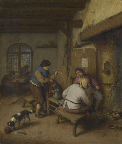Three Peasants in a Tavern, round a Fire Three Peasants in a Tavern, round a Fire