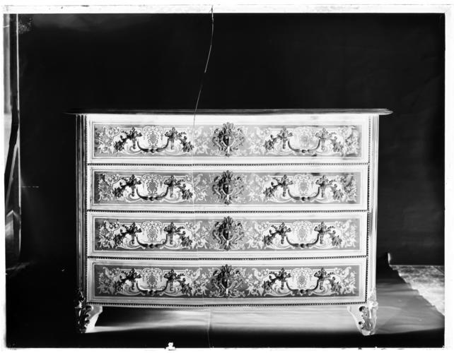 Glass plate negative of Boulle cabinet Glass plate negative of Boulle cabinet
