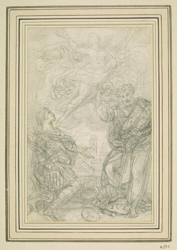 The Virgin in Glory adored by two saints The Virgin in Glory adored by two saints