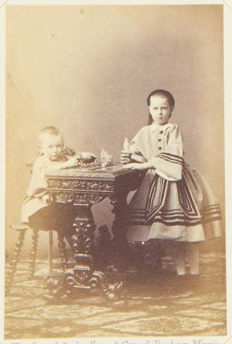 Grand Duke Sergei of Russia (1857-1905) with his sister Marie, Duchess of Saxe-Coburg and Gotha (1853-1920), when Grand Duchess Marie of Russia Grand Duke Sergei of Russia (1857-1905) with his sister Marie, Duchess of Saxe-Coburg and Gotha (1853-1920), when Grand Duchess Marie of Russia