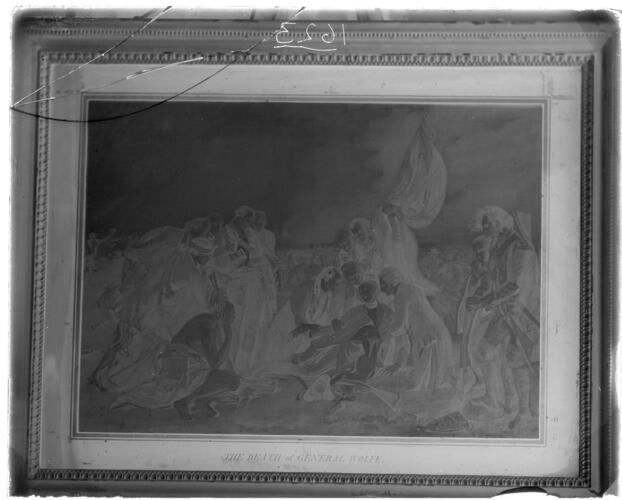 Glass plate negative of a Print of the Death of General Wolfe Glass plate negative of a Print of the Death of General Wolfe