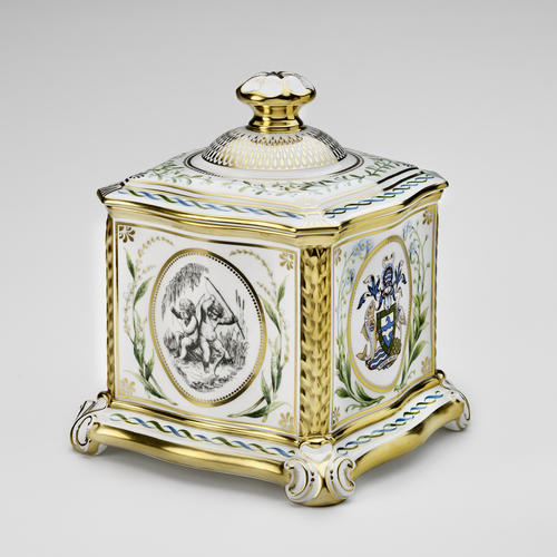 Hand-painted porcelain casket