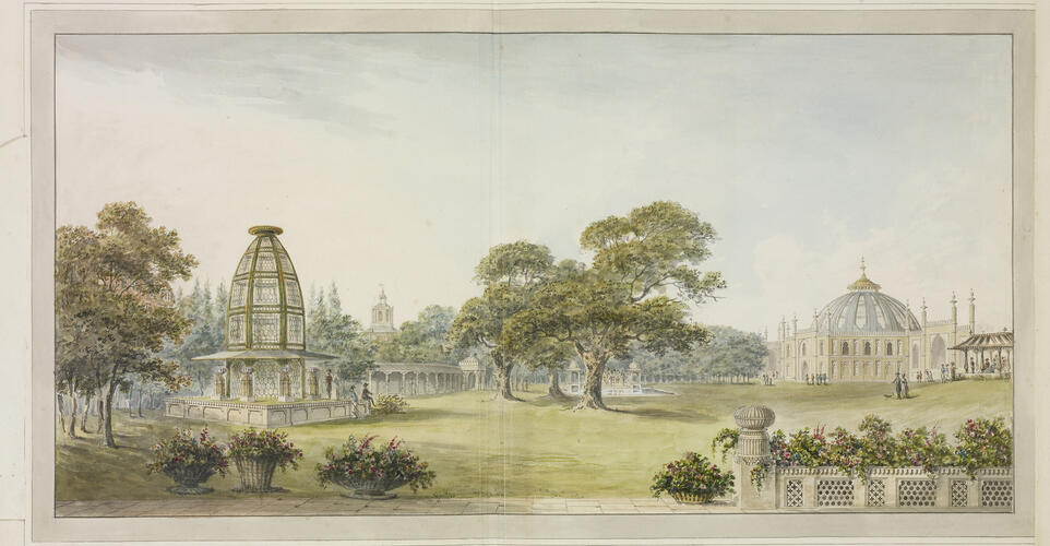 Designs for the Pavilion at Brighton: 'The General View from the Pavillon'