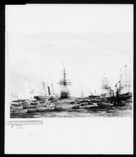 Queen Victoria visiting the Albion at Spithead, 21 June 1845