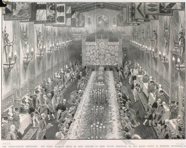 The State Banquet Given by King Edward to King Victor Emmanuel III and Queen Elena at Windsor, Nov. 18th