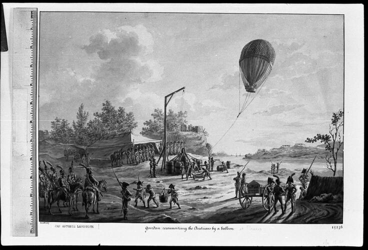 Marshal Jourdan reconnoitring the Austrian positions from a balloon, Fleurus, 26 June, 1799 Marshal Jourdan reconnoitring the Austrian positions from a balloon, Fleurus, 26 June, 1799