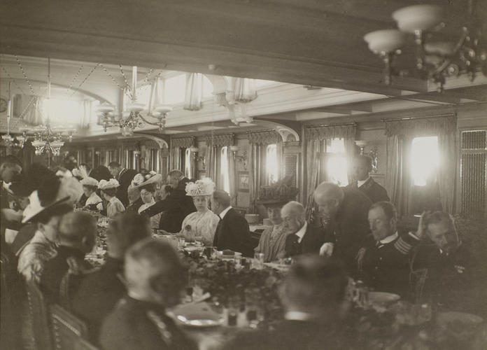 A dinner held on the Russian Imperial Yacht Standart in the Bay of Reval, 1908 A dinner held on the Russian Imperial Yacht Standart in the Bay of Reval, 1908