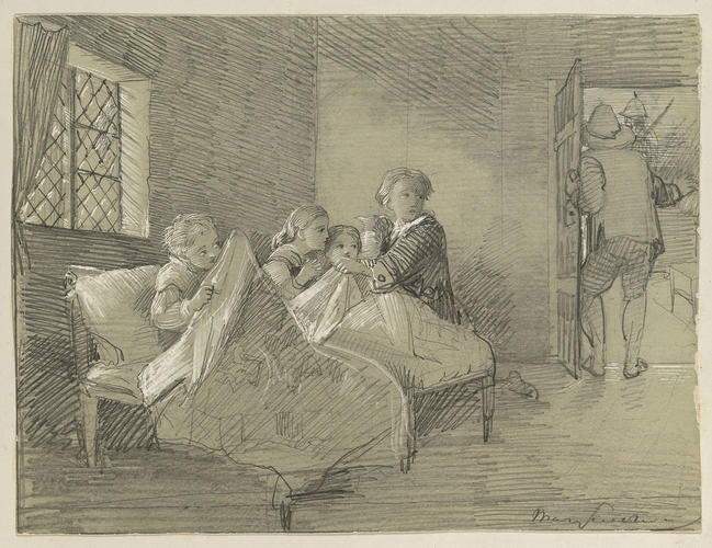 Children in a cottage Children in a cottage