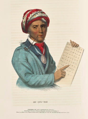 History of the Indian tribes of North America : with biographical sketches and anecdotes of the principal chiefs. Embellished with one hundred and twenty portraits from the Indian Gallery in the Department of War, at Washington ; v. 1 / by Thomas L. M'Kenney. . . and James Hall