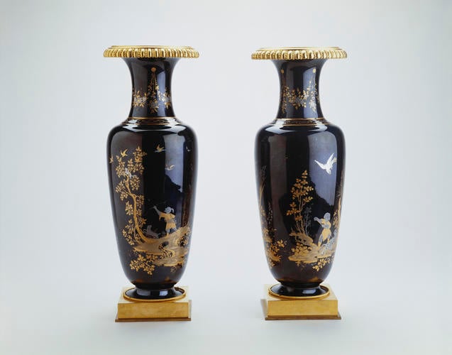 Pair of mounted vases