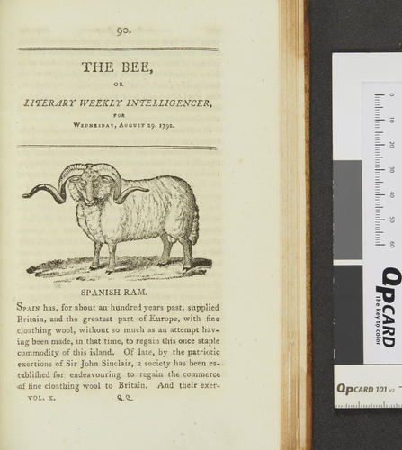 The Bee, or literary weekly intelligencer, consisting of original pieces and selections from performances of merit, foreign and domestic . . . Volume 10, Wednesday July 11, 1792 - Aug 29, 1792 / by Ja