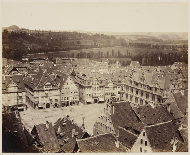 'Aussicht von dem Thurme der Moritz-Kirche'; The Market Place at Coburg taken from the Church of St Maurice