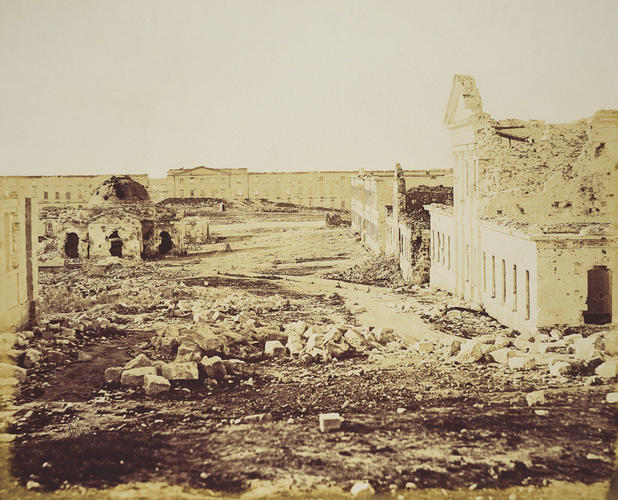 Interior of the White Buildings. [Crimean War photographs by Robertson]