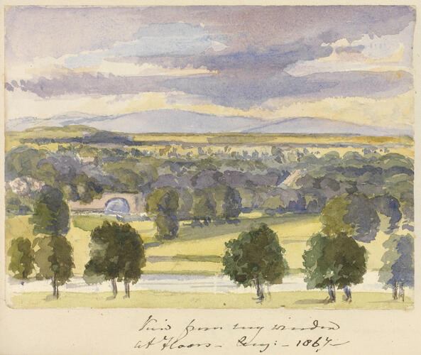 Master: SKETCHES FROM NATURE V. R. 1862 TO 1866
Item: View from my window at Floors
