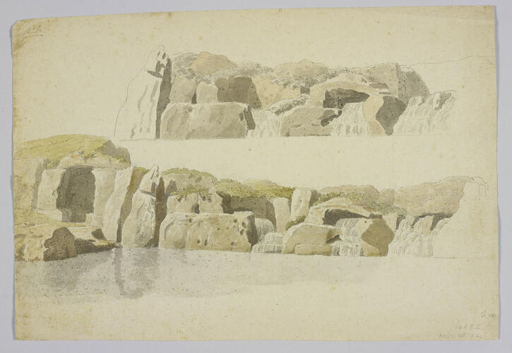 A design for rockworks forming a low cascade