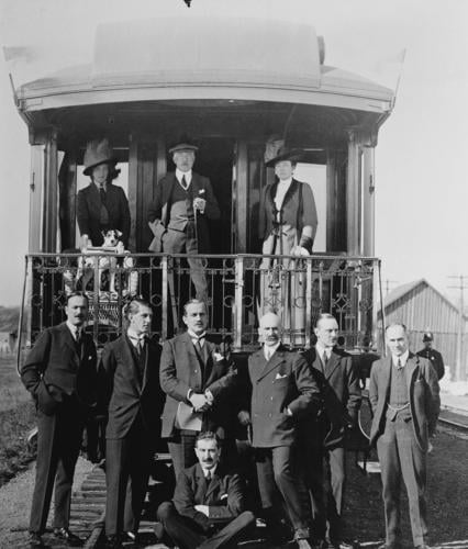 The Duke and Duchess of Connaught and members of their staff with the Royal Train The Duke and Duchess of Connaught and members of their staff with the Royal Train