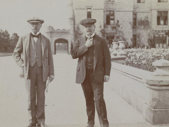 Master: Balmoral, 1910
Item: Sir Arthur Bigge, later 1st Baron Stamfordham (1849-1931) and David Lloyd George (1863-1945) Master: Balmoral, 1910
Item: Sir Arthur Bigge, later 1st Baron Stamfordham (1849-1931) and David Lloyd George (1863-1945)